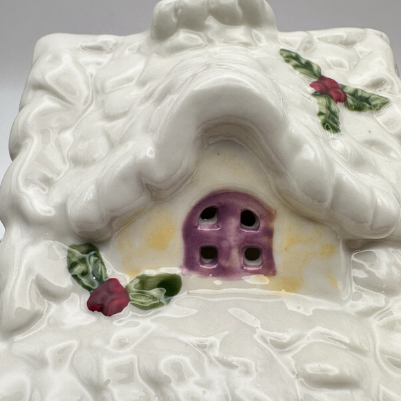 Porcelain Cottage Tea light Holder- Treasured Times Holiday Collection - Picture 4 of 7